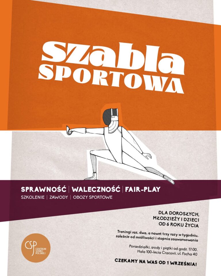 🤺 Sekcja Szermierki – Centrum Szabli Cracovia zaprasza dzieci od 6 roku życia